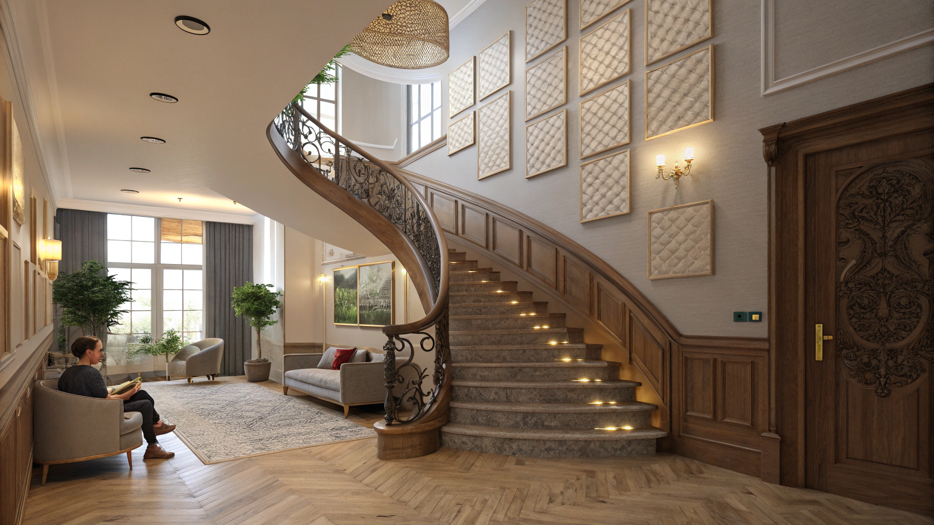 isolation-phonique-escalier-chene