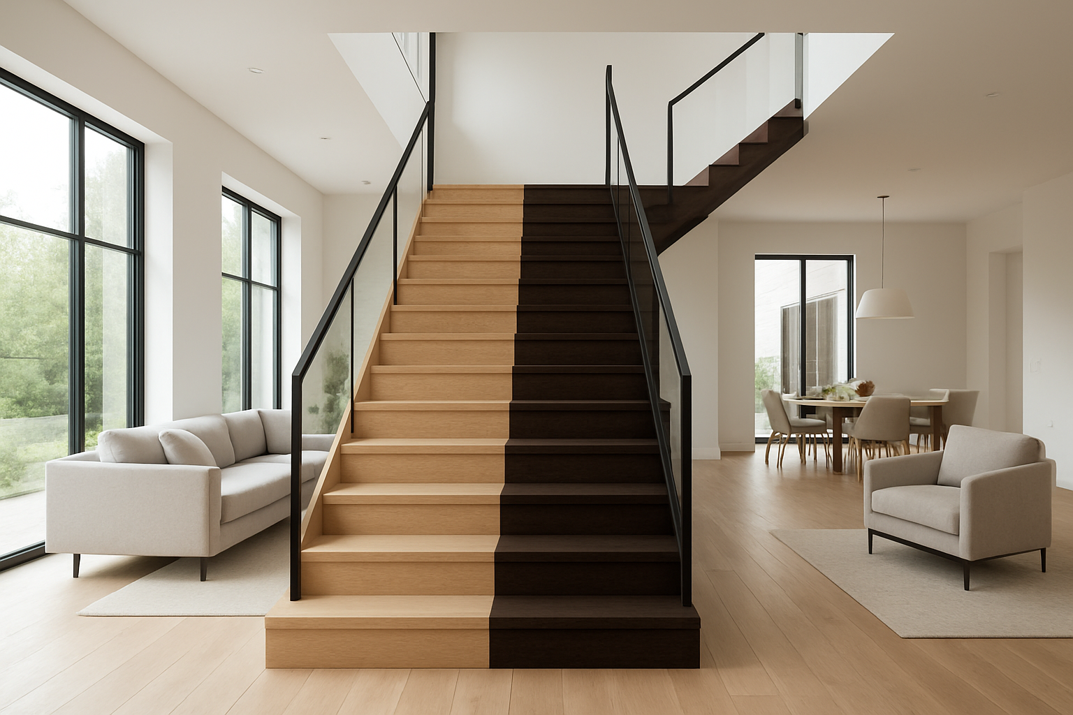 escalier-chene-clair-fonce